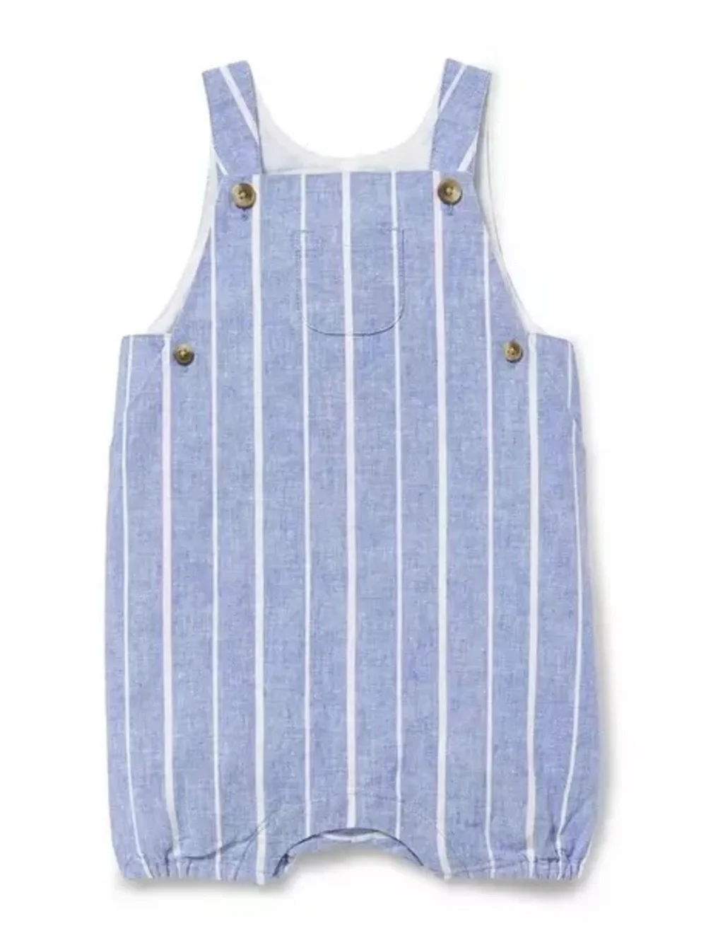 Janie & Jack Striped Linen Cotton Blend Shortalls Unisex Size 3-6 Months